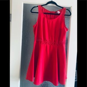 Divided Red Dress (size 12). Fits like an 8